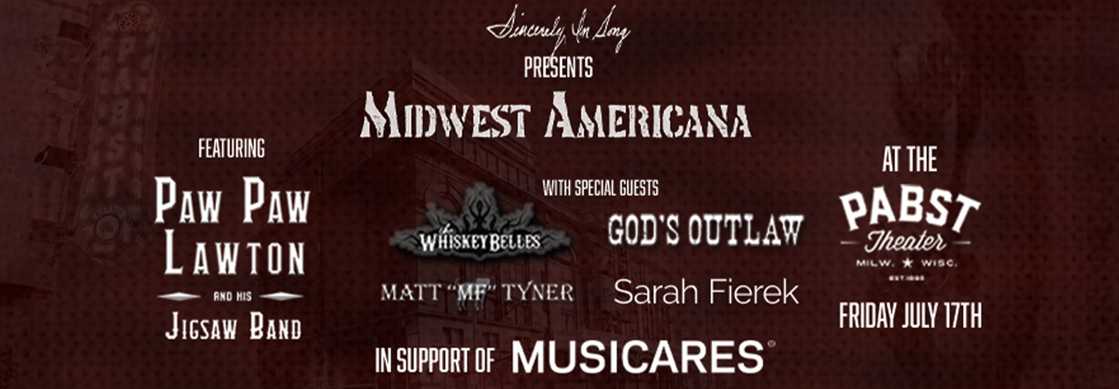 Midwest Americana - Featuring Paw Paw Lawton and his Jigsaw Band, The WhiskeyBelles, God’s Outlaw, Matt “MF” Tyner, and Sarah Fierek